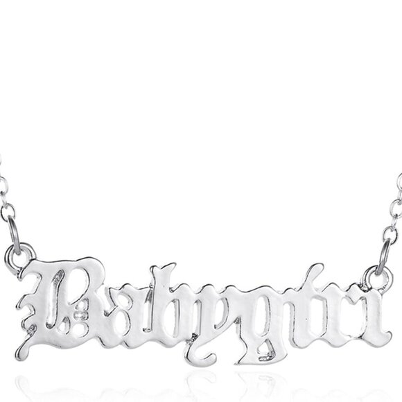 Old English Babygirl Necklace for Women Unique 18k Gold Silver Plated Adjustable - Picture 1 of 4